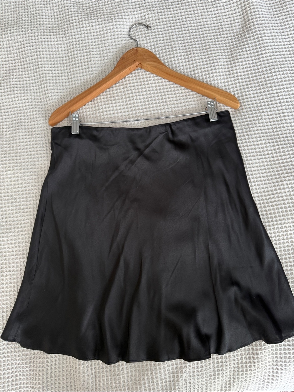 Pure Silk A-Line Skirt - Black
